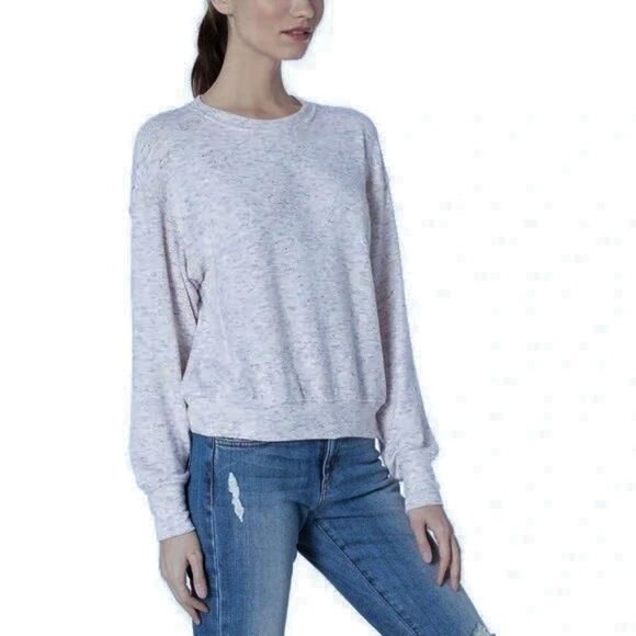 Michael Stars Maidson Brushed Dolman Pullover Long Sleeve Top Ice Medium - Picture 1 of 11